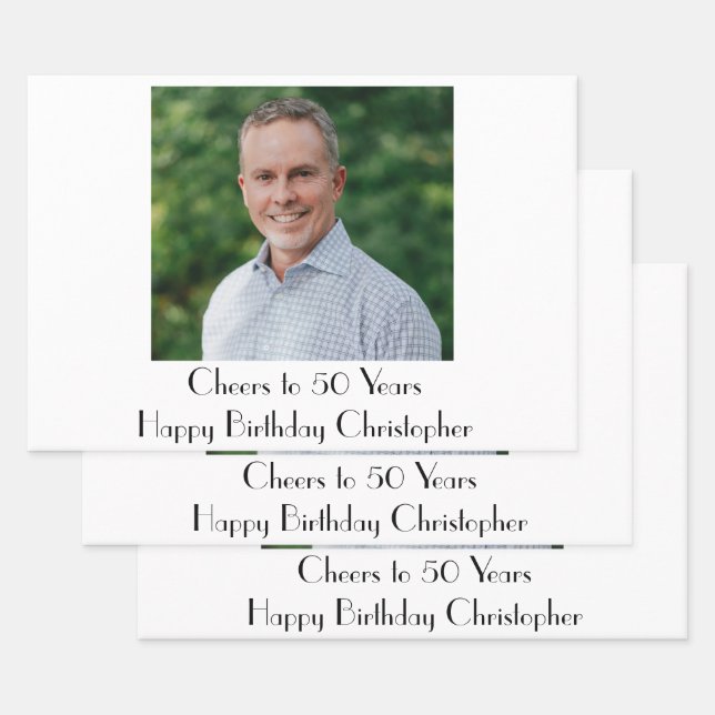 Feuille De Papier Cadeau Personnaliser Photo Anniversaire Fête Lui (Lot)