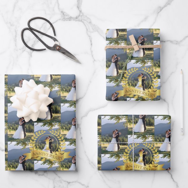 Feuille De Papier Cadeau Personnaliser Premier anniversaire Mariage Célébra