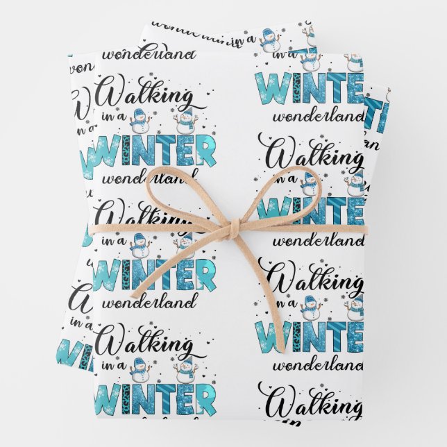 Feuille De Papier Cadeau Personnaliser Winter Wonderland (En situation)