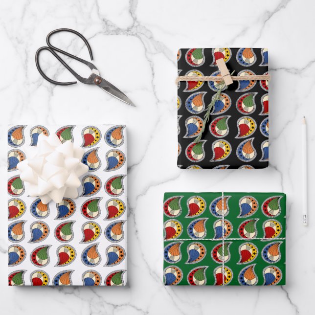 Feuille De Papier Cadeau Petal Paisley Rhythm (Recto)