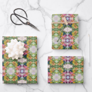 Feuille De Papier Cadeau Pétales de fleurs colorées Aquarelle Motif peintur