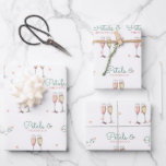 Feuille De Papier Cadeau Pétales et Fête des mariées du ministère public<br><div class="desc">Pétales et feuilles de papier d'enveloppement de Fêtes des mariées de Prosecco</div>