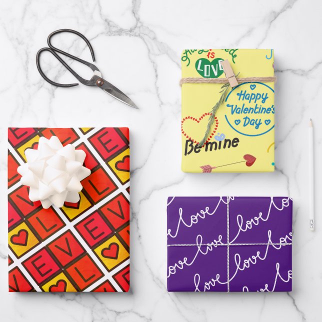 Feuille De Papier Cadeau Petit cadeau de la Saint Valentin (Recto)