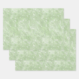 Feuille De Papier Cadeau Petit motif en soie moirée vert citron