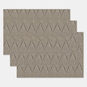 Feuille De Papier Cadeau Petit motif tricot diamant faux en chocolat au lai