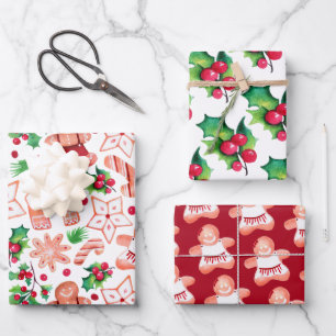 Feuille De Papier Cadeau Petit pain d'épice doux Baby shower de Noël