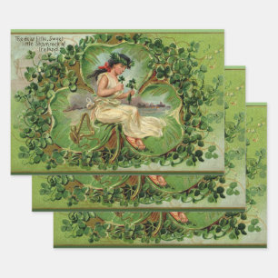 Feuille De Papier Cadeau Petit Shamrock doux