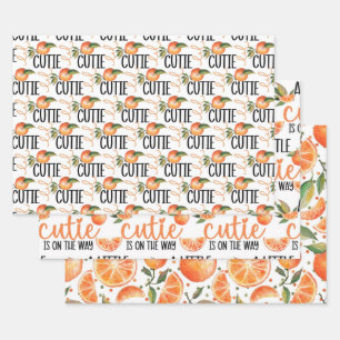 FEUILLE DE PAPIER CADEAU PETITE CUTIE BABY SHOWER MOTIF