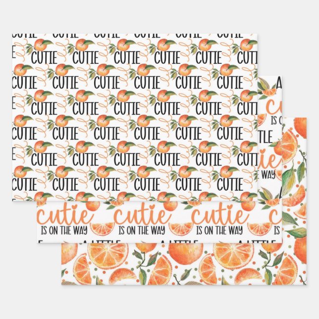 FEUILLE DE PAPIER CADEAU PETITE CUTIE BABY SHOWER MOTIF (Lot)