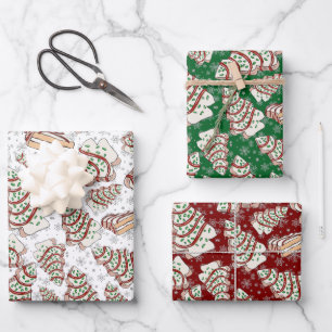 Feuille De Papier Cadeau Petits gâteaux de Noël Little Debbie emballage-cad