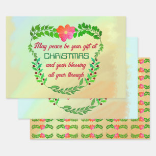 FEUILLE DE PAPIER CADEAU PEUT-ÊTRE QUE LA PAIX SOIT VOTRE CADEAU À NOËL