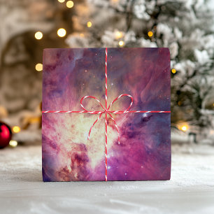 Feuille De Papier Cadeau Photo céleste de la nébuleuse d'Orion avec superpo