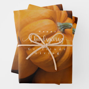 Feuille De Papier Cadeau Photo Citrouille de Thanksgiving
