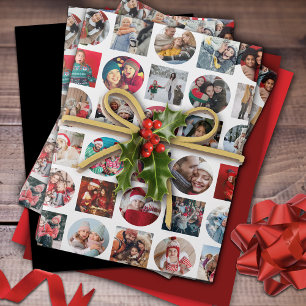 Feuille De Papier Cadeau Photo Collage Holiday