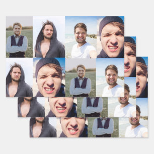 Feuille De Papier Cadeau Photo Collage Mettez Votre Visage