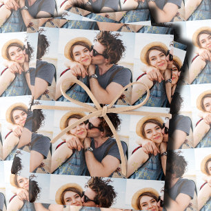 Feuille De Papier Cadeau Photo de couple personnalisé