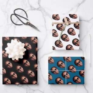 Feuille De Papier Cadeau Photo de visage personnalisée amusante