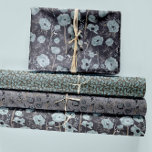 Feuille De Papier Cadeau Photos Florales Aquarelle bleu Découpage cadeau<br><div class="desc">Belle aquarelle motifs floraux Impression à partir de Studio Posies. La palette de couleurs est composée de bleu-gris, gris, noir sur arrière - plan gris fusain. Le deuxième papier dans le trio est feuille bleu sur gris et le troisième est un motif blanc gris bleu. Un très bel ensemble de...</div>
