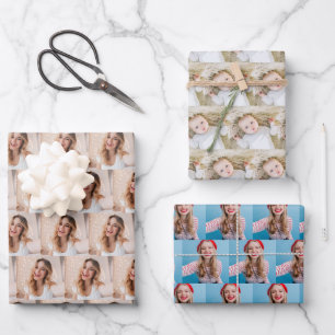 Feuille De Papier Cadeau photos personnelles modèle personnalisé famille