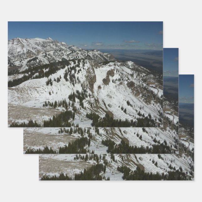 Feuille De Papier Cadeau Pics neigeux des monts Grand Teton I Photographie (Lot)