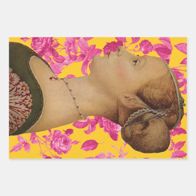 Feuille De Papier Cadeau Piero del Pollaiuolo, Portrait d'une jeune femme (Devant)