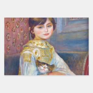 Feuille De Papier Cadeau Pierre-Auguste Renoir - Enfant avec chat
