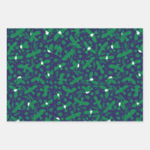 Pigeons verts sur bleu