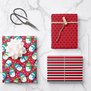 Feuille De Papier Cadeau Pingouin