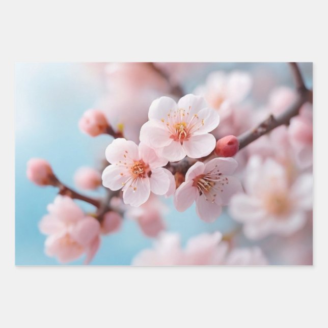 Feuille De Papier Cadeau Pink Blossom Ma Wrapping Paper Flat Sheet Set of 3 (Devant 2)