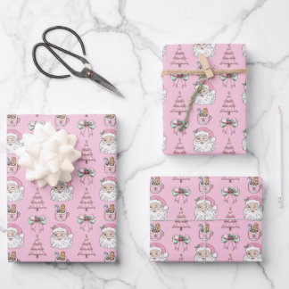 Feuille De Papier Cadeau Pink Christmas