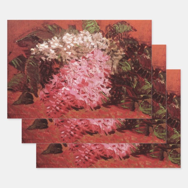 Feuille De Papier Cadeau Pink Lilacs by Vincent van Gogh, Still Life Flower (Lot)