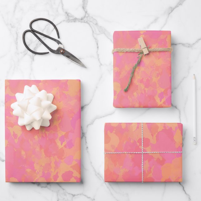 Feuille De Papier Cadeau Pink Prerogative Peint Motif Abstrait (Recto)