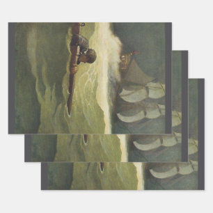 Feuille De Papier Cadeau Pirates Anciens, Naufrage du Covenant par NC Wyeth