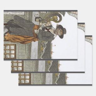 Feuille De Papier Cadeau Pirates Vintage, Kidd sur le pont de l'Adventure G