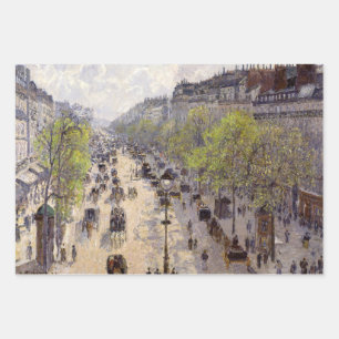 Feuille De Papier Cadeau Pissarro - Boulevard Montmartre, Printemps