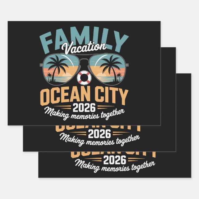 Feuille De Papier Cadeau Plage d'Ocean City (Lot)
