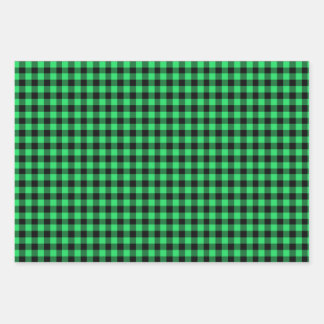 Feuille De Papier Cadeau Plaid de Buffalo Vert