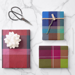 Feuille De Papier Cadeau Plaid Décoratif
