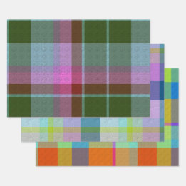 Feuille De Papier Cadeau Plaid Décoratif