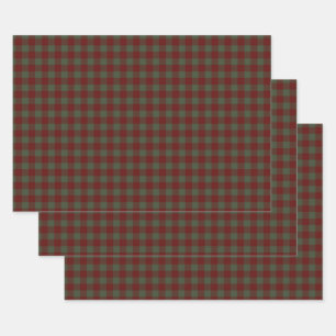 Feuille De Papier Cadeau Plaid vert et rouge