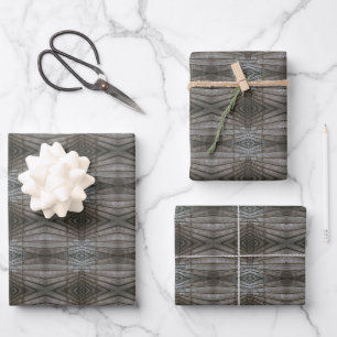 Feuille De Papier Cadeau Planches de bois à recouvrement Perspective Modèle