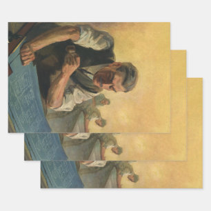 Feuille De Papier Cadeau Plans d'architecte d'entreprise vintage et plans d