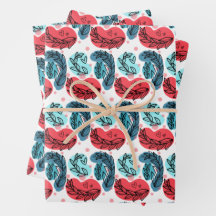 Plantes Abstraits rouges et bleus