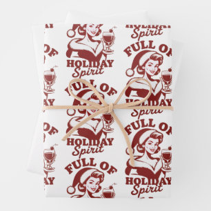 Feuille De Papier Cadeau Plein d'esprit de fête de Noël Vin Snarky Noël Xma