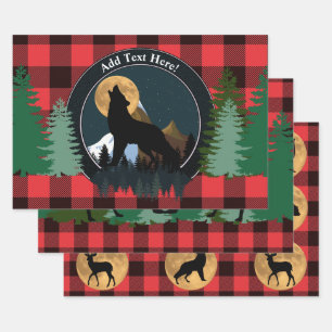 Feuille De Papier Cadeau Pleine lune de Howling Wolf