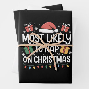 Feuille De Papier Cadeau Plus susceptible de faire la sieste à Noël en fami