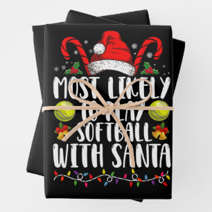 Feuille De Papier Cadeau Plus susceptible de jouer au softball avec la fami