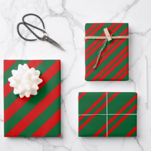 Feuille De Papier Cadeau Plusieurs motifs de rayures diagonales en couleurs