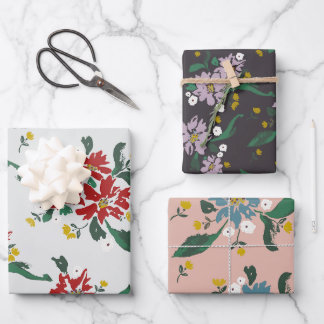 Feuille De Papier Cadeau Poinsettias pour toutes les saisons