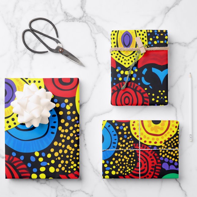 Feuille De Papier Cadeau Point Abstrait art 4 (Recto)